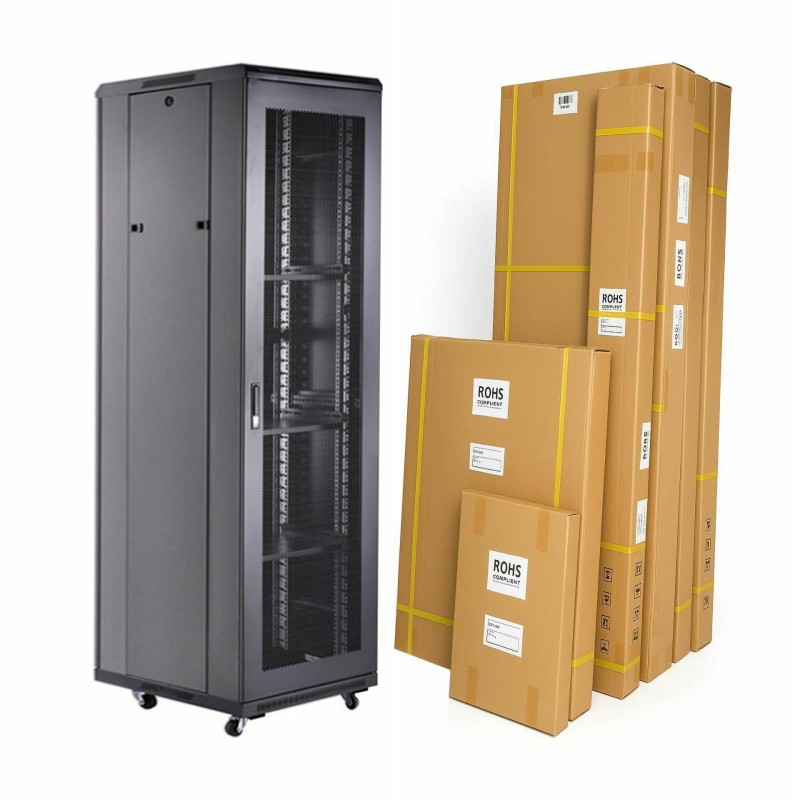 Kabinet DATECH 42U 2055 600x600 črn perf. Vrata