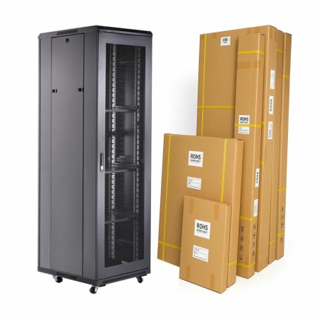 Kabinet DATECH 42U 2055 600x600 črn perf. Vrata