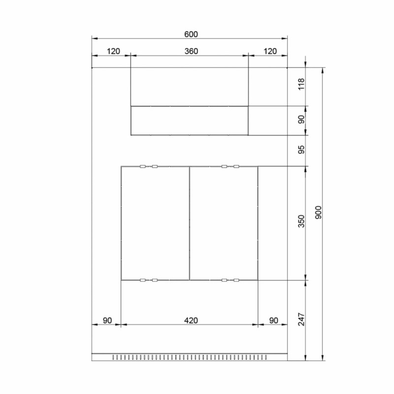 Samostoječi kabinet Triton 22U 1080 600x900, siv, sestavljen