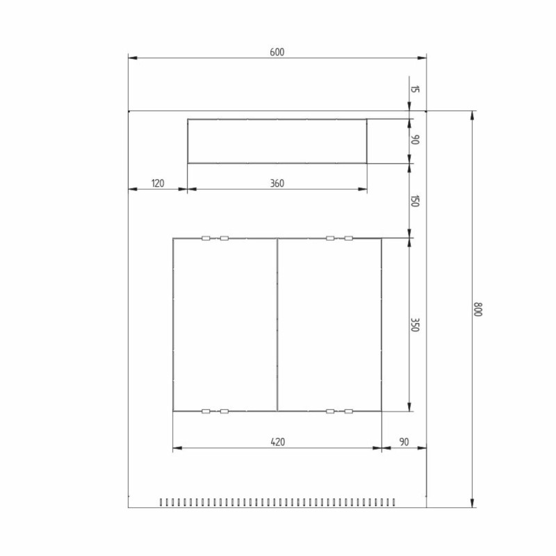 Samostoječi kabinet Triton 27U 1300 600x800, siv, sestavljen