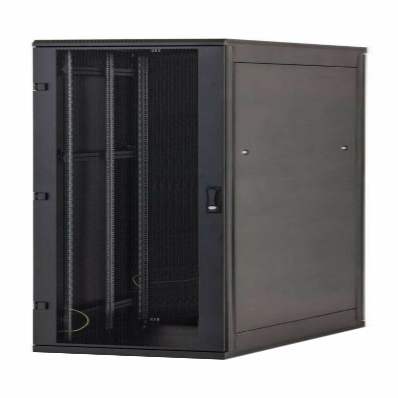 Samostoječi kabinet Triton 18U 900 600x900, črn, sestavljen, perf. vrata