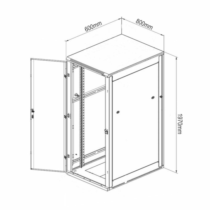 Samostoječi kabinet Triton 42U 1970 800x600, siv, sestavljen
