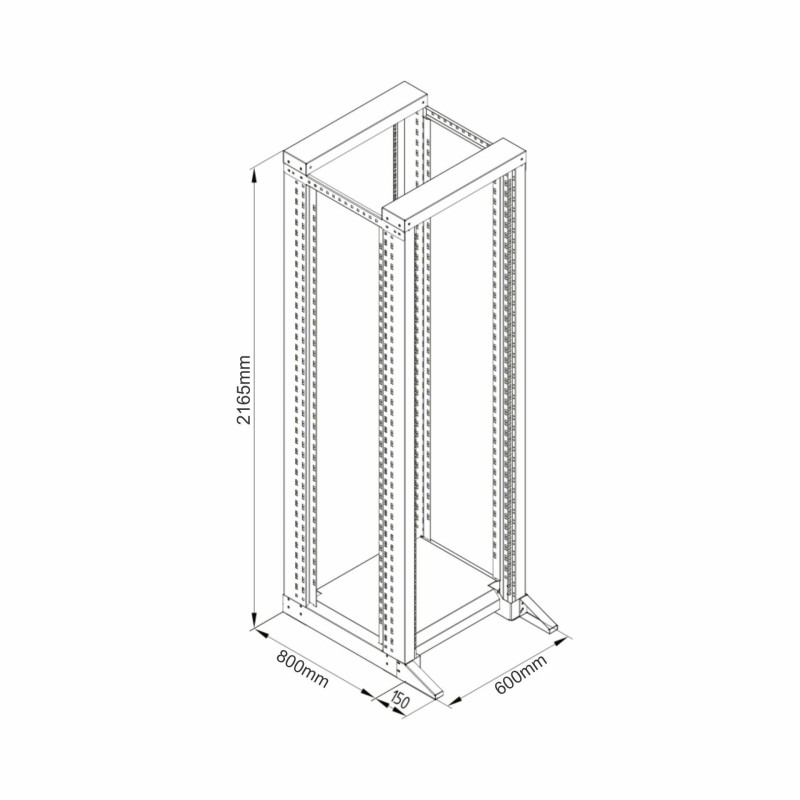 Okvir Triton 45U 2165 600x800, dvojni, siv