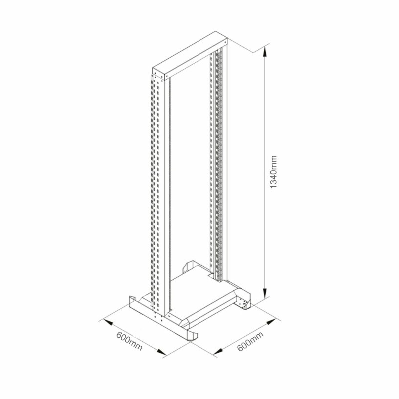 Okvir Triton 27U 1300 600x600, enojni, siv