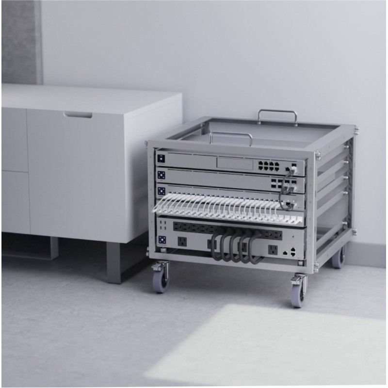 Samostoječi kabinet Ubiquiti 6U 519x460x351 mini rack s kolesi, siv, 9440403