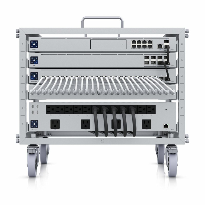 Samostoječi kabinet Ubiquiti 6U 519x460x351 mini rack s kolesi, siv, 9440403