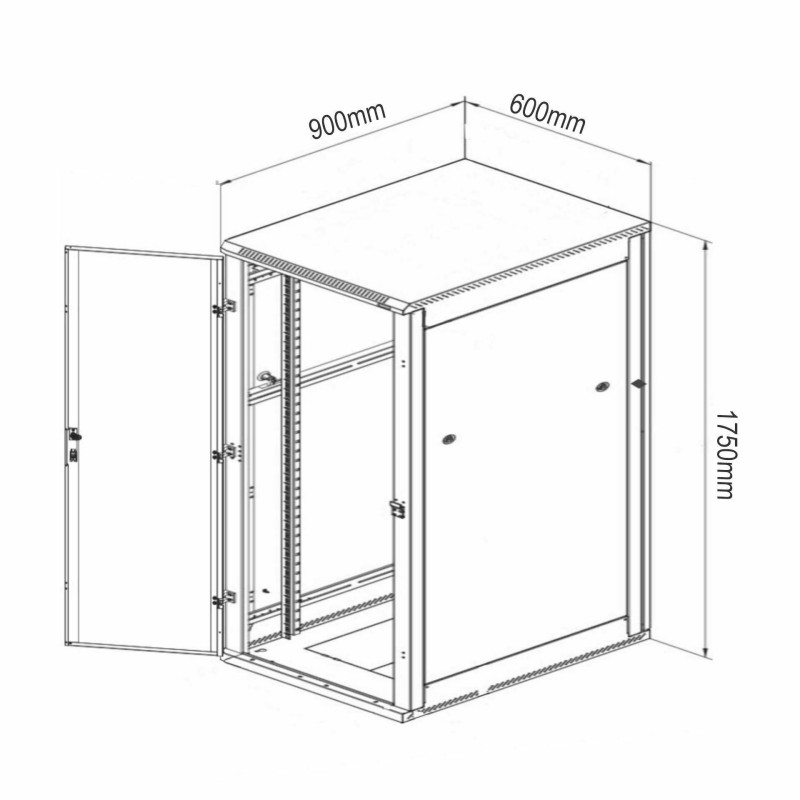 Samostoječi kabinet Triton kabinet 37U 1750, 600x900, siv