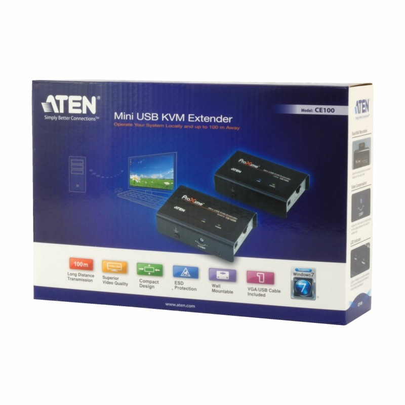 Line extender-VGA-USB CE100 Aten mini