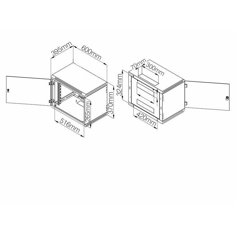 Kabinet zidni 6U 370 600x400 Triton