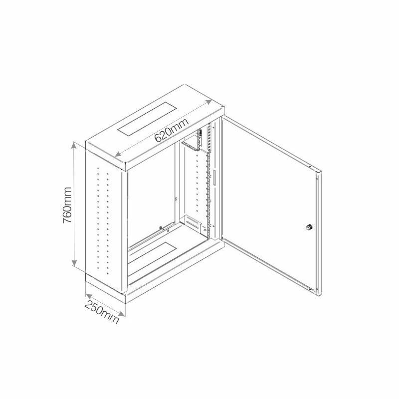 Triton kabinet zidni 4U 760 620x250 siv nadometni hibridni