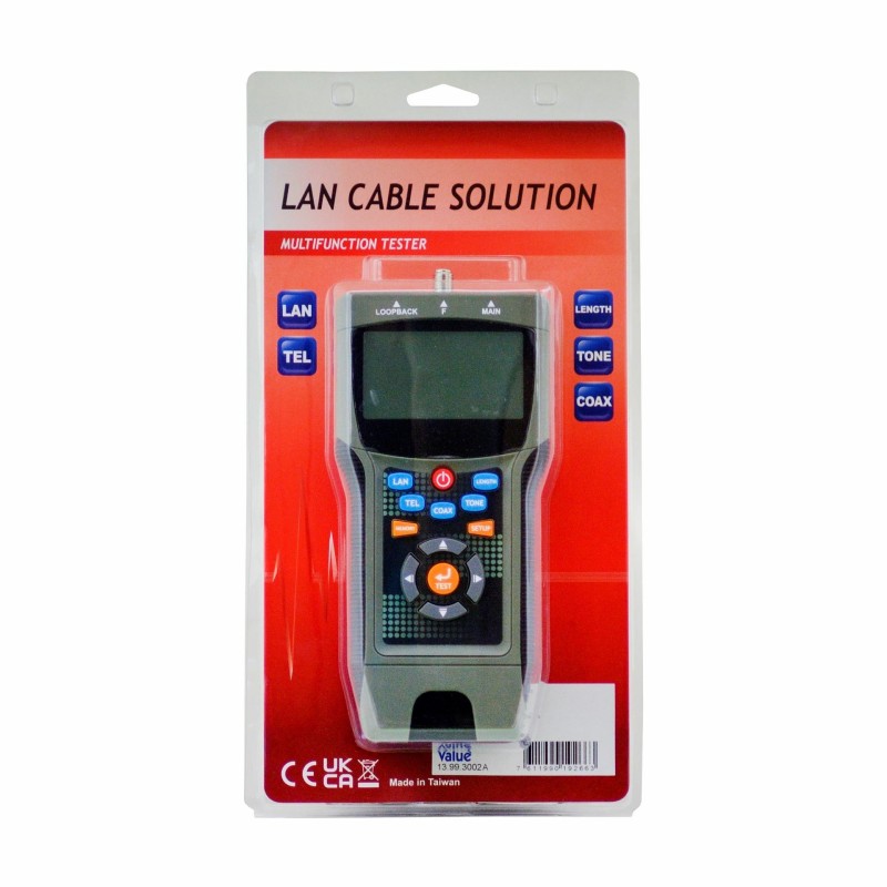 Tester mrežni RJ11, RJ12, RJ45 Value Digitalni Cat5e, Cat6, Cat6a, Coax