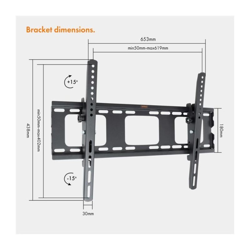 VonHaus 32-70 nagibni TV stenski nosilec do 75kg