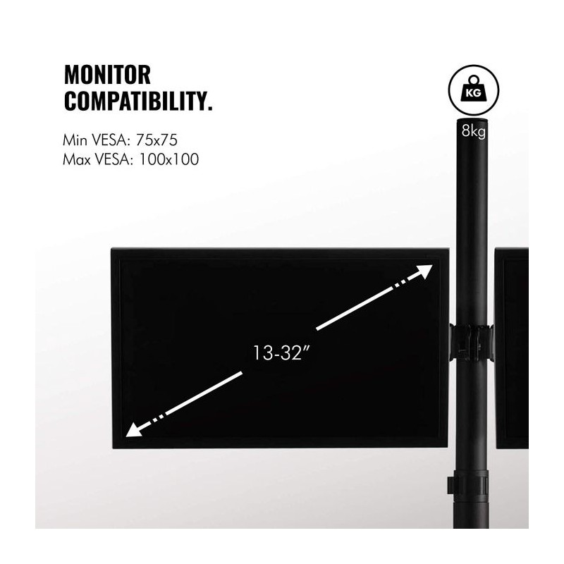 VonHaus namizni nosilec za 4 monitorje do 32, 3000113