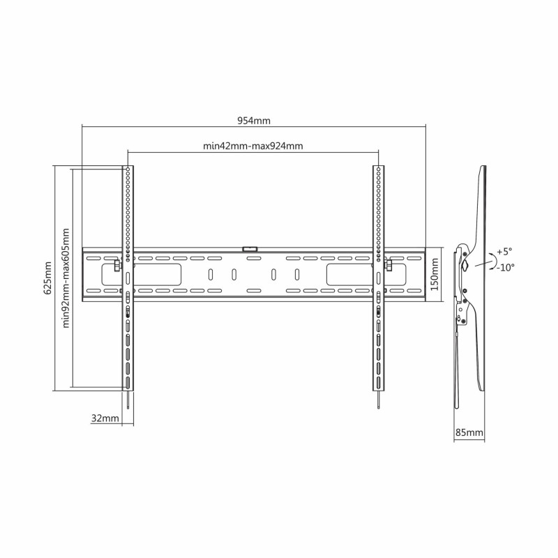 Nosilec stenski TV PLB-4269T SBOX črn 7709077