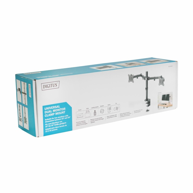 Digitus namizni nosilec za 2xmonitor črn DA-90400