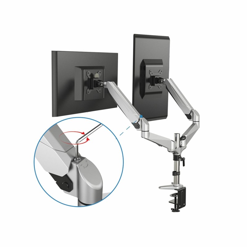 Stenski nosilec za TV / monitoDigitus namizni nosilec za 2xmonitor srebrno/črn D