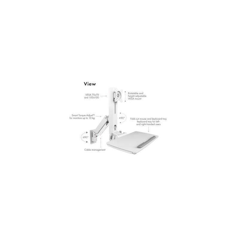 Stenski nosilec za monitor Icybox IB-WS700-W