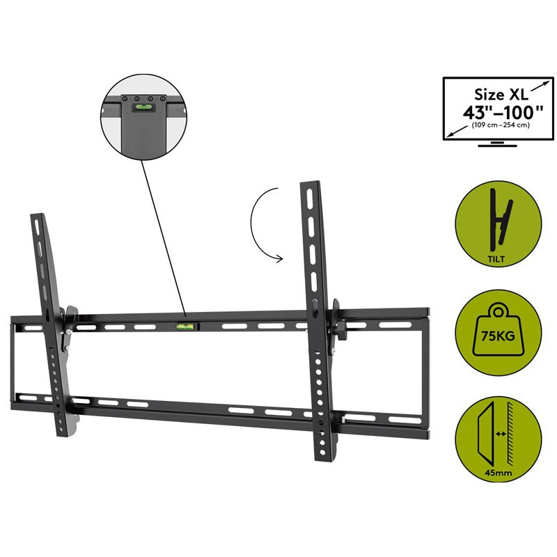 Stenski nosilec za TV Goobay EasyFlex Slim XL, 43"–100", do 75 kg