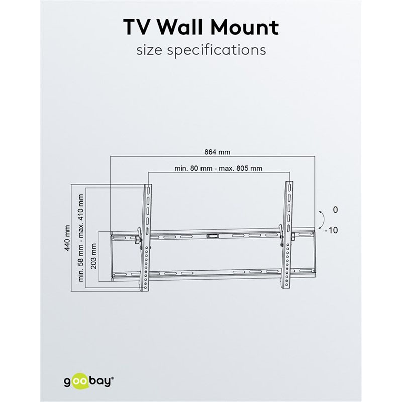 Stenski nosilec za TV Goobay EasyFlex Slim XL, 43"–100", do 75 kg
