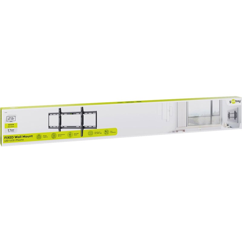 Stenski nosilec za TV GOOBAY Basic Fixed XL, 43"–100", do 75 kg