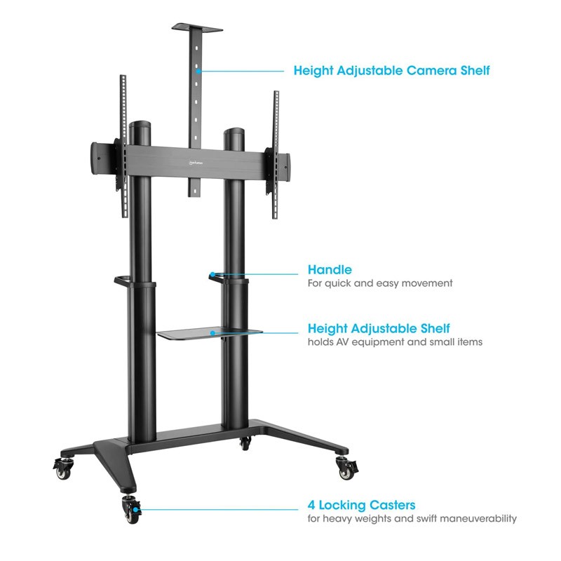 Večnamenski voziček za zaslon Manhattan, 70"–120", do 140 kg