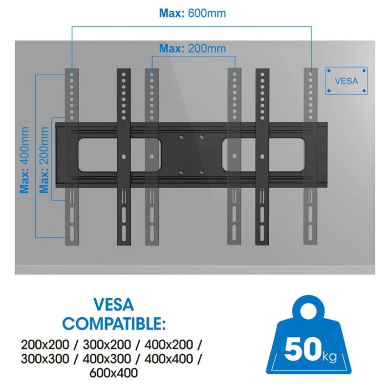 Zunanji stenski nosilec za TV MANHATTAN, 37" do 86", 50kg