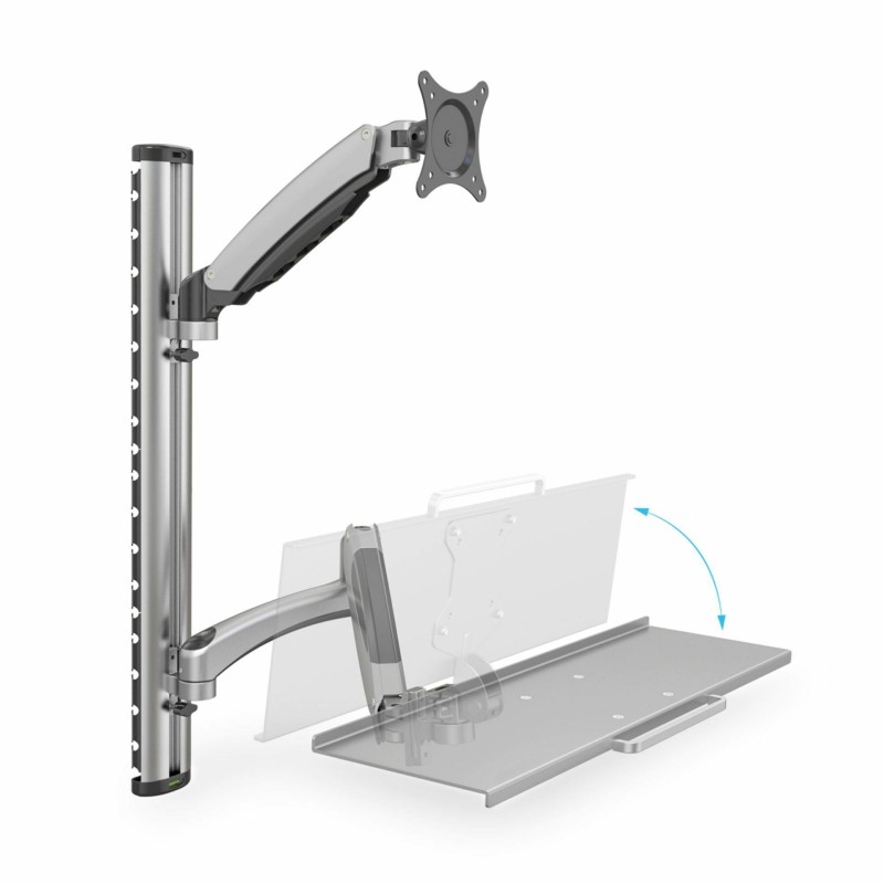 Stenski nosilec za monitor z flex polico Digitus DA-90354, srebrn