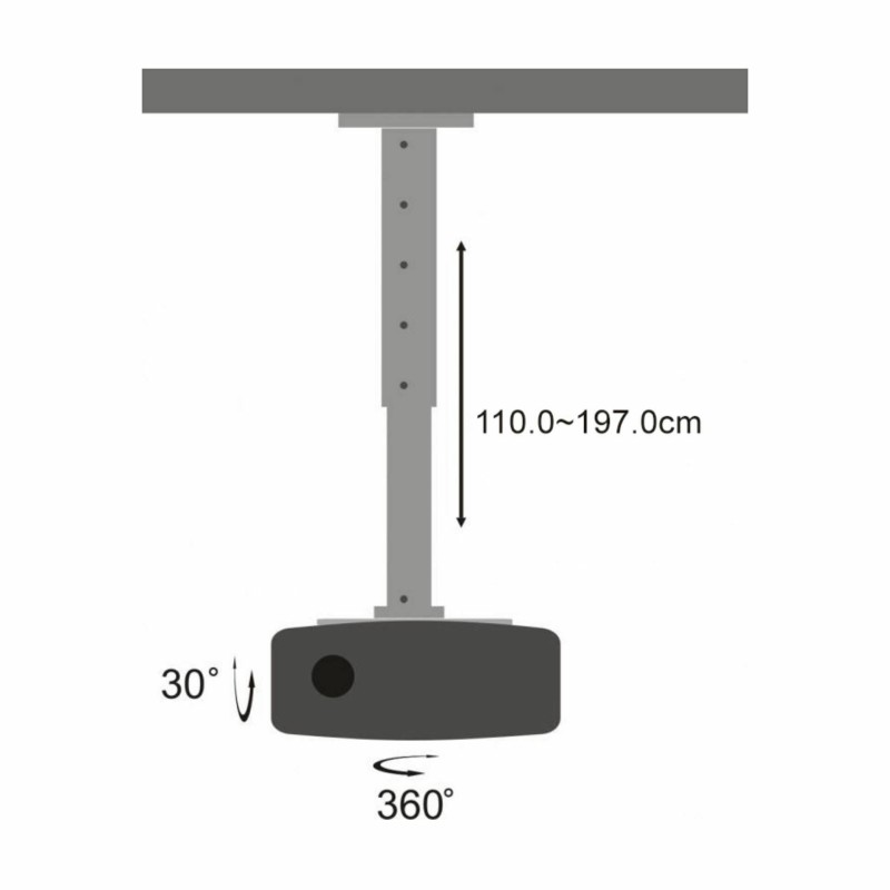 Stropni nosilec za projektor PM-200XL SBOX srebrn
