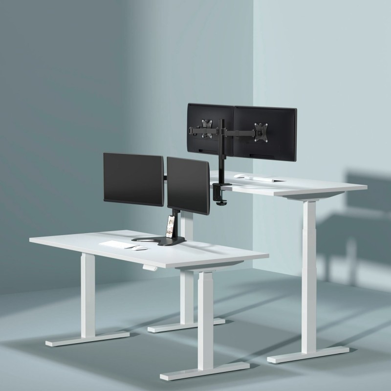 Namizni nosilec za 2x monitor 13-27" SBOX LCD-352/2 črn
