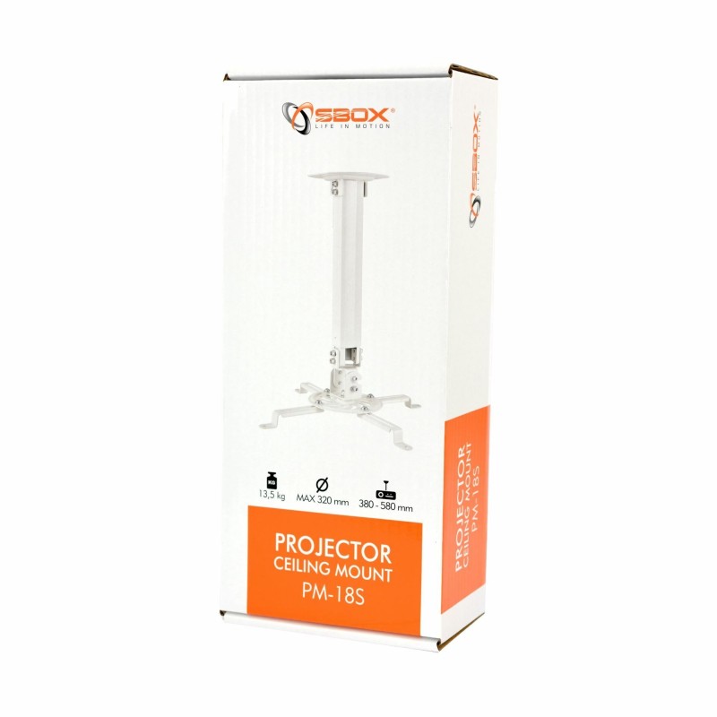 Stropni nosilec za projektor SBOX PM-18S, srebrn