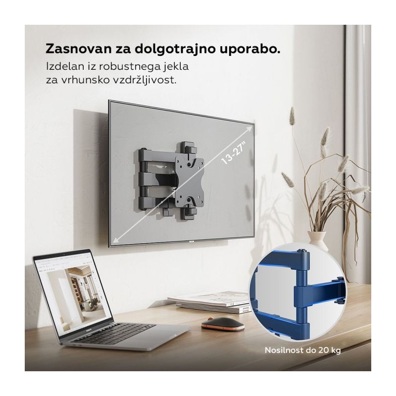 Pregibni stenski monitor nosilec 13-24 do 15kg , VonHaus 05/024