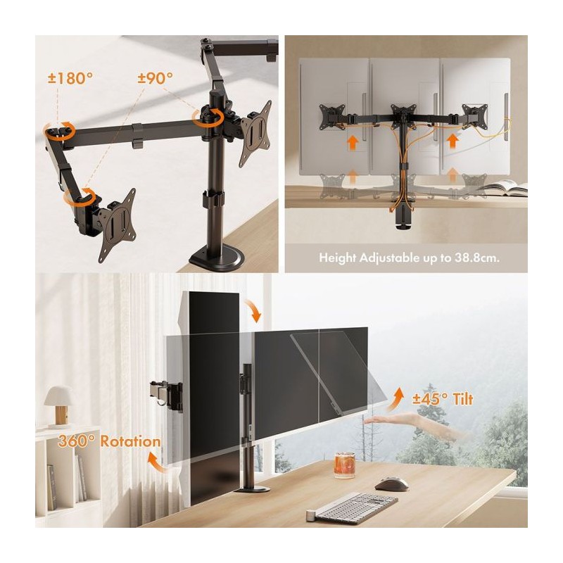 Nosilec za tri monitorje Vonhaus 05/084