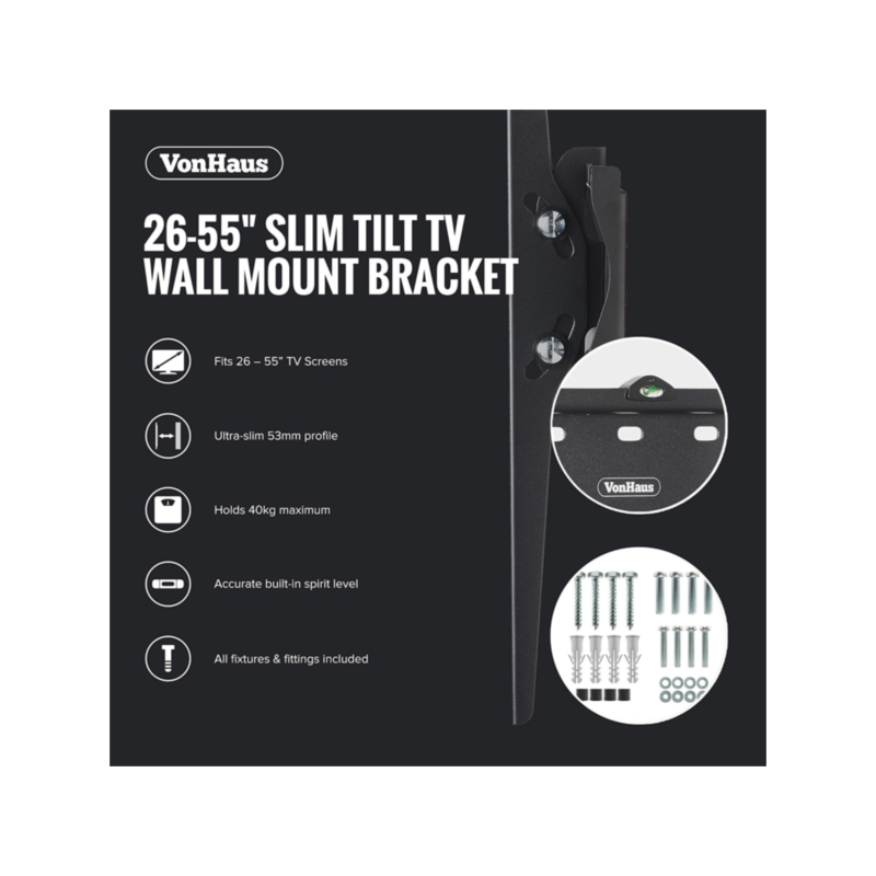 Stenski nosilec za TV / monitor 26-55 do 40kg, VonHaus 05/096