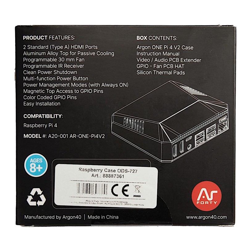 Ohišje INTER-TECH ODS-727 za RASPBERRY Pi 4, sivo