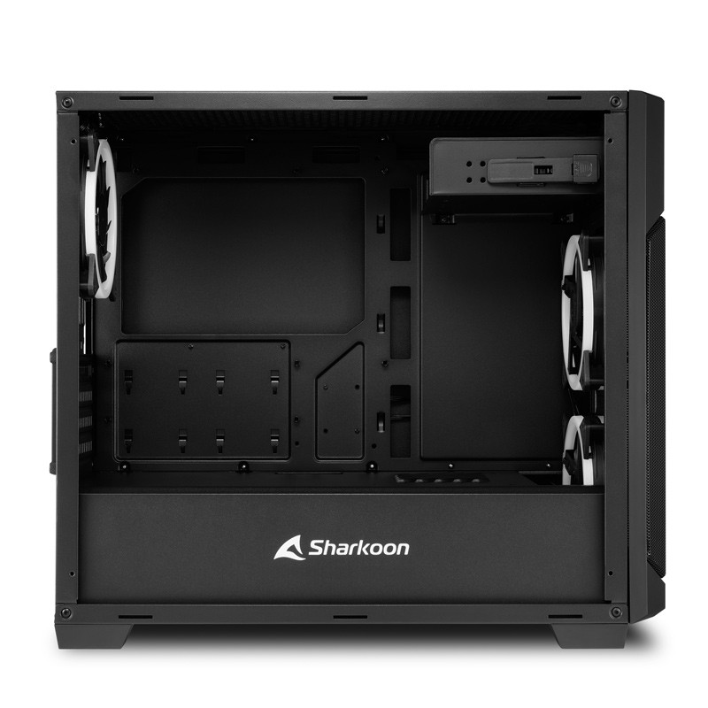 Ohišje mATX SHARKOON V1000 RGB, okno, gaming, črno