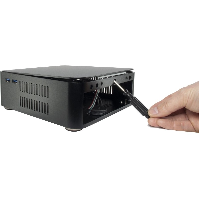 Ohišje INTER-TECH Mini ITX A60, z napajalnikom, črno