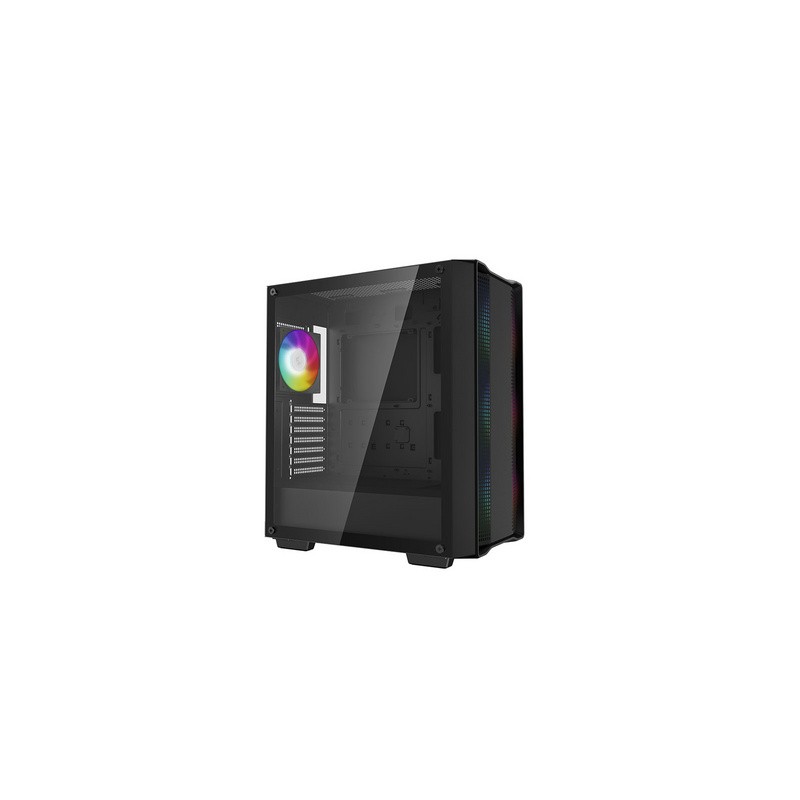 Ohišje DeepCool CC560 ARGB V2, ATX, RGB, kaljeno steklo, črno