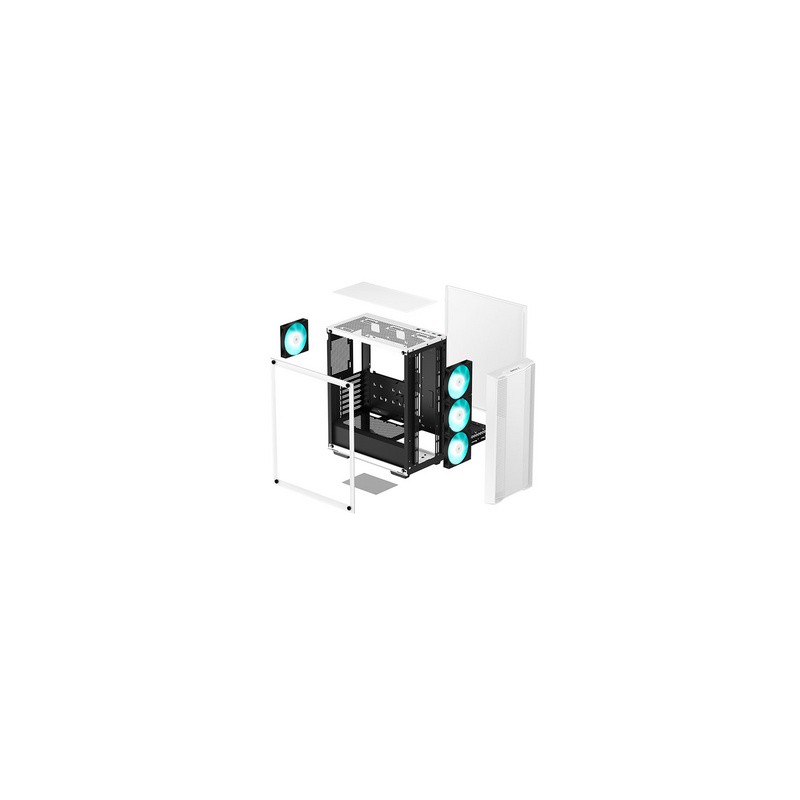 Računalniško ohišje DeepCool CC560 WH V2, ATX, LED, kaljeno steklo, belo