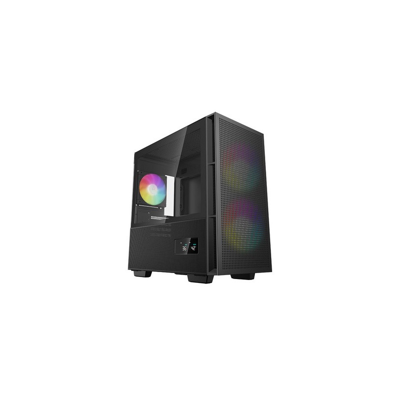 Računalniško ohišje DeepCool CH360 Digital, mATX, ARGB, kaljeno steklo, črno