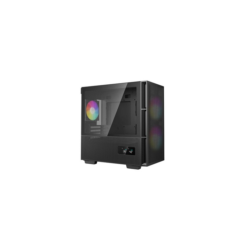 Računalniško ohišje DeepCool CH360 Digital, mATX, ARGB, kaljeno steklo, črno