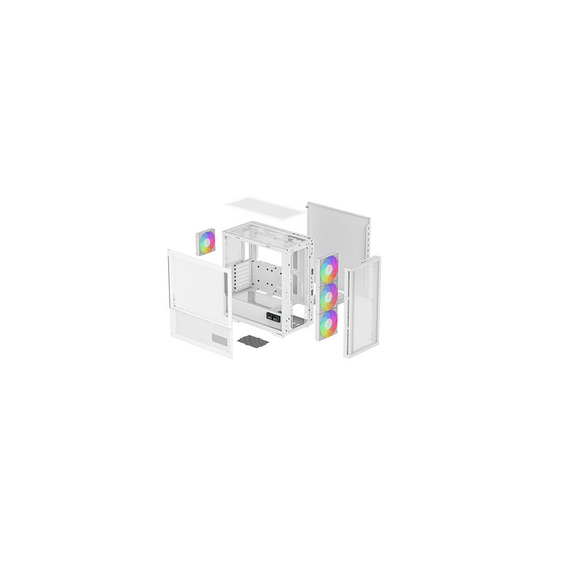 Računalniško ohišje DeepCool CH560 Digital WH, eATX, ARGB, kaljeno steklo, belo