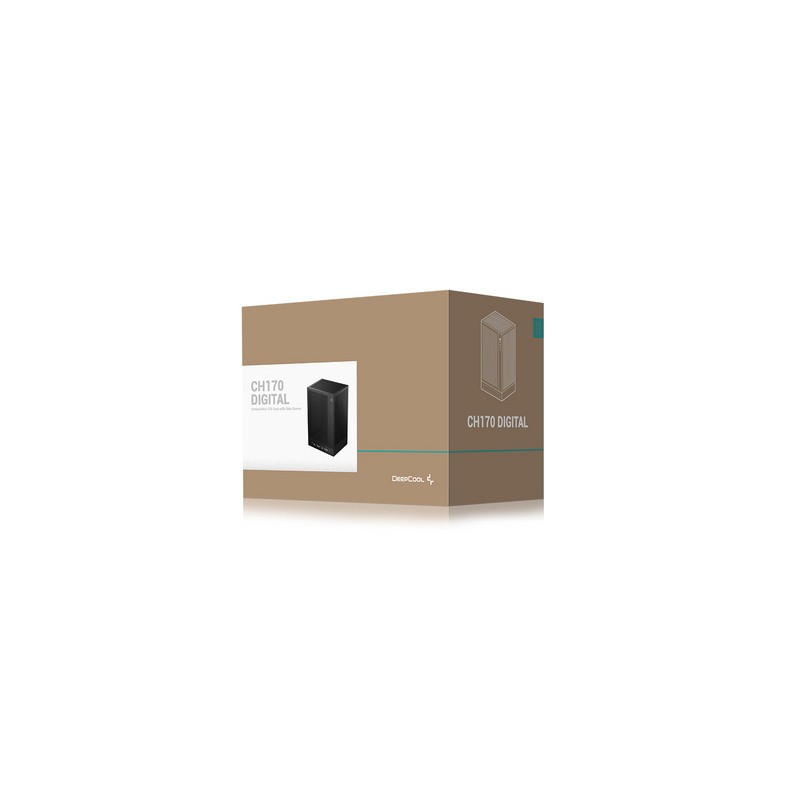 Računalniško ohišje DeepCool CH170 DIGITAL, Mini-ITX, LCD, črno