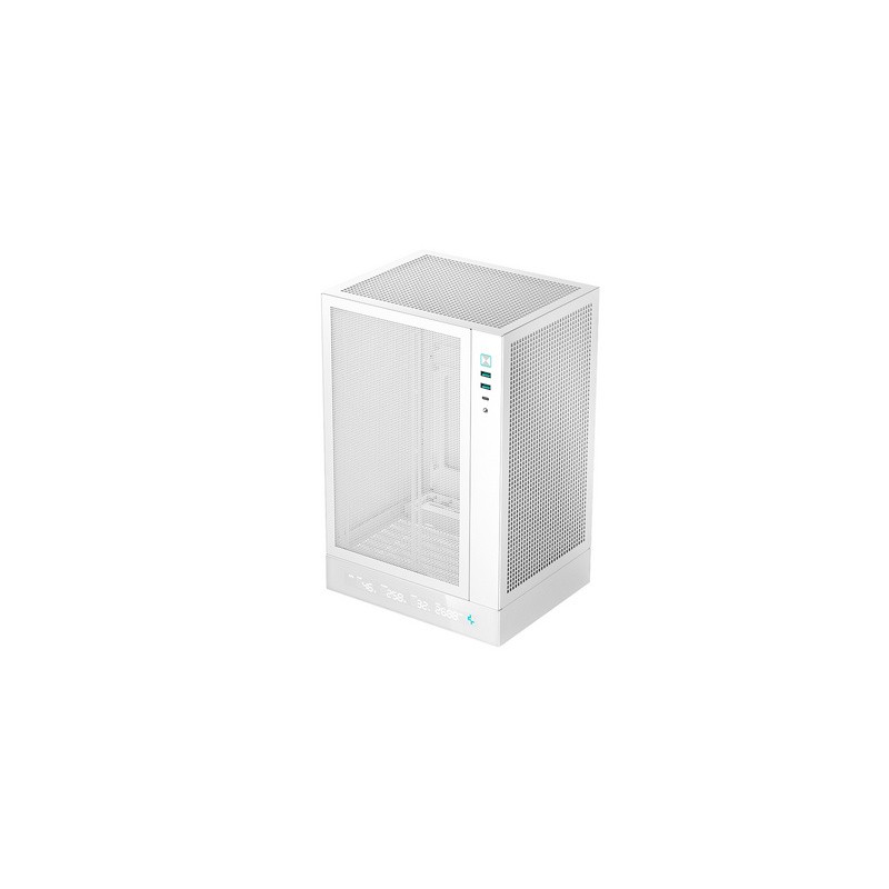 Računalniško ohišje DeepCool CH170 DIGITAL WH, Mini-ITX, LCD, belo