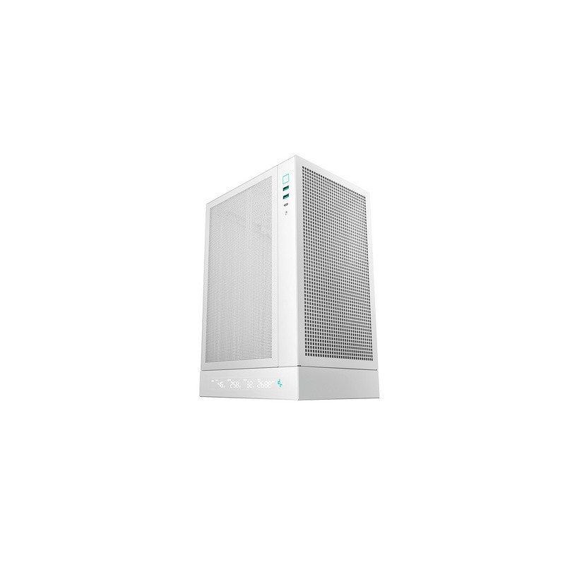 Računalniško ohišje DeepCool CH170 DIGITAL WH, Mini-ITX, LCD, belo