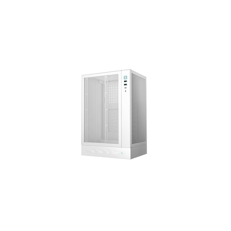 Računalniško ohišje DeepCool CH170 DIGITAL WH, Mini-ITX, LCD, belo
