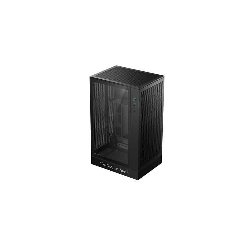 Računalniško ohišje DeepCool CH270 DIGITAL, Micro-ATX, LCD, steklo, črno