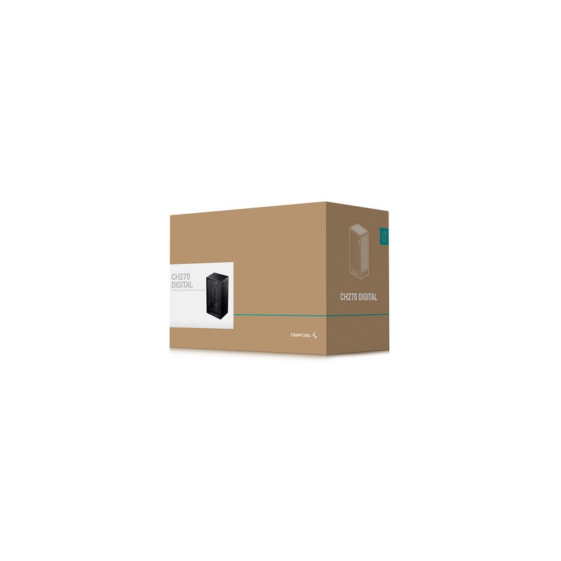 Računalniško ohišje DeepCool CH270 DIGITAL, Micro-ATX, LCD, steklo, črno