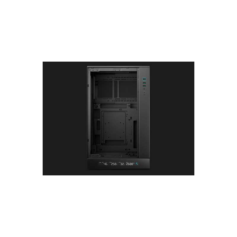 Računalniško ohišje DeepCool CH270 DIGITAL, Micro-ATX, LCD, steklo, črno