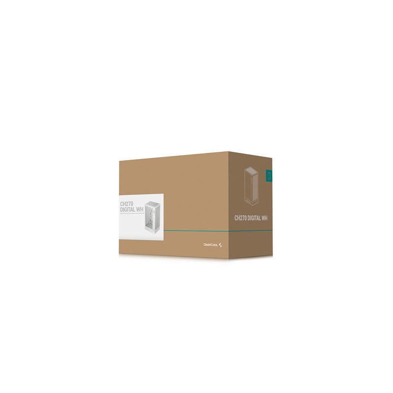Računalniško ohišje DeepCool CH270 DIGITAL, Micro-ATX, LCD, steklo, belo