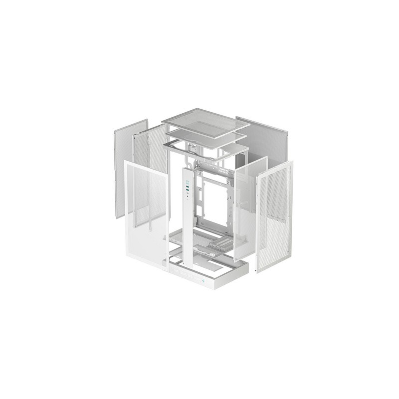 Računalniško ohišje DeepCool CH270 DIGITAL, Micro-ATX, LCD, steklo, belo